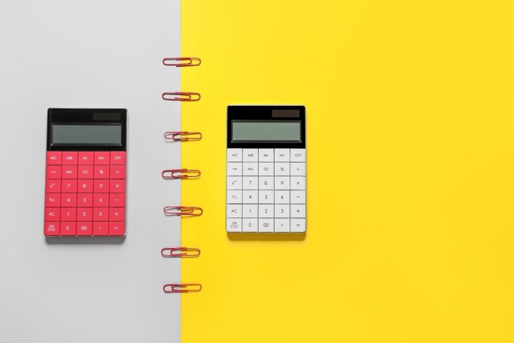 Calculator used for bank statement loan calculation